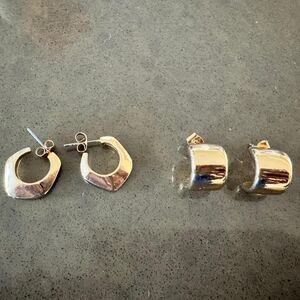 2 Pairs Gold Earrings